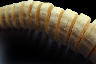 A banana sliced into tiny pieces.