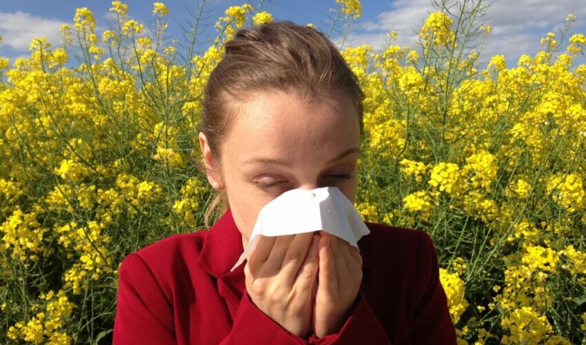 Woman suffering from allergy