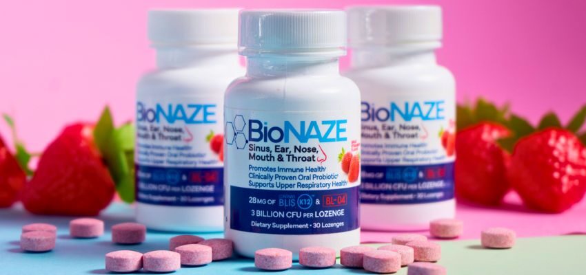 Bionaze comes in a convenient lozenge form with a natural strawberry flavor, delivering 3 billion CFU per lozenge.