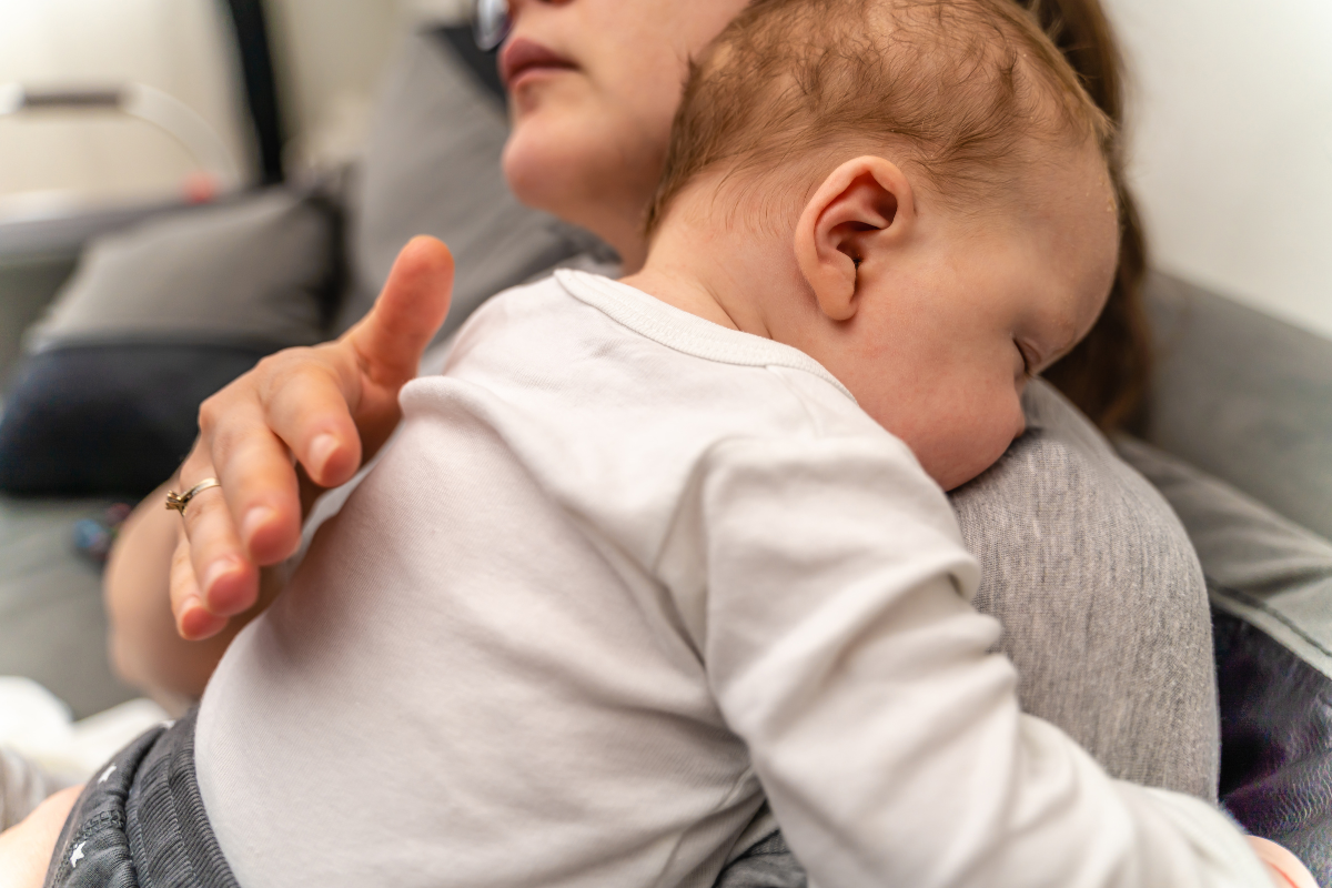 A baby suffering from stomach gas.