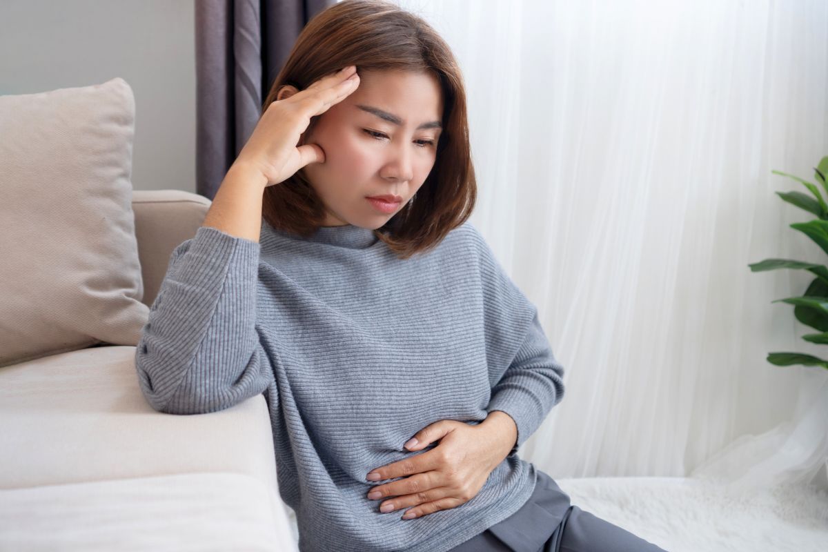 The woman has sinus and stomach problems.