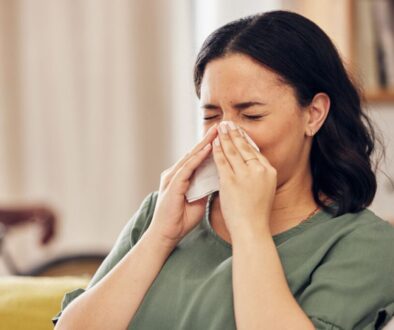 The woman has a sinus infection.
