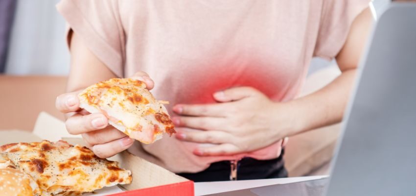 Gastroesophageal reflux disease (GERD) occurs when stomach acids, bile, and undigested food come back up into the esophagus. This leaves behind a bitter taste in your mouth and a foul-smelling breath.