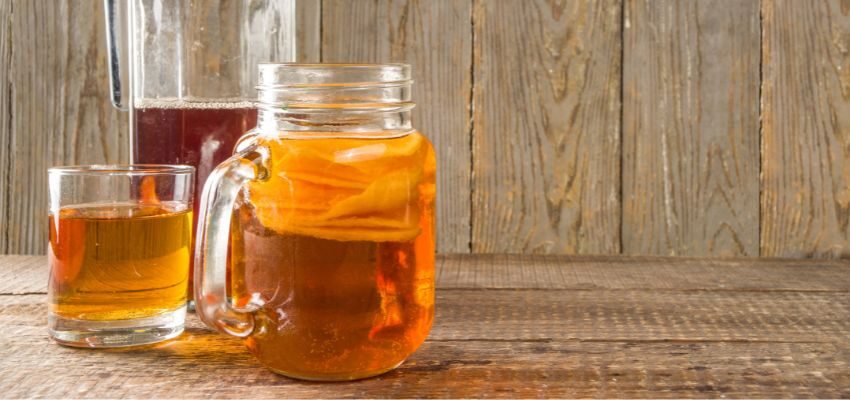 Kombucha naturally smells vinegary from fermentation. But, an overly offensive smell, like spoilage or something "off," can signal that it's gone bad.