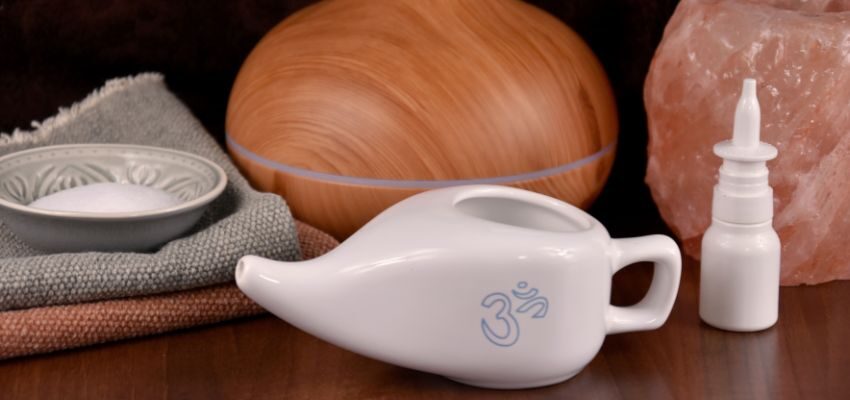 A neti pot is a miniature, teapot-shaped device designed for nasal irrigation. Typically crafted from ceramic or plastic, it resembles a blend of a teapot and Aladdin's lamp.