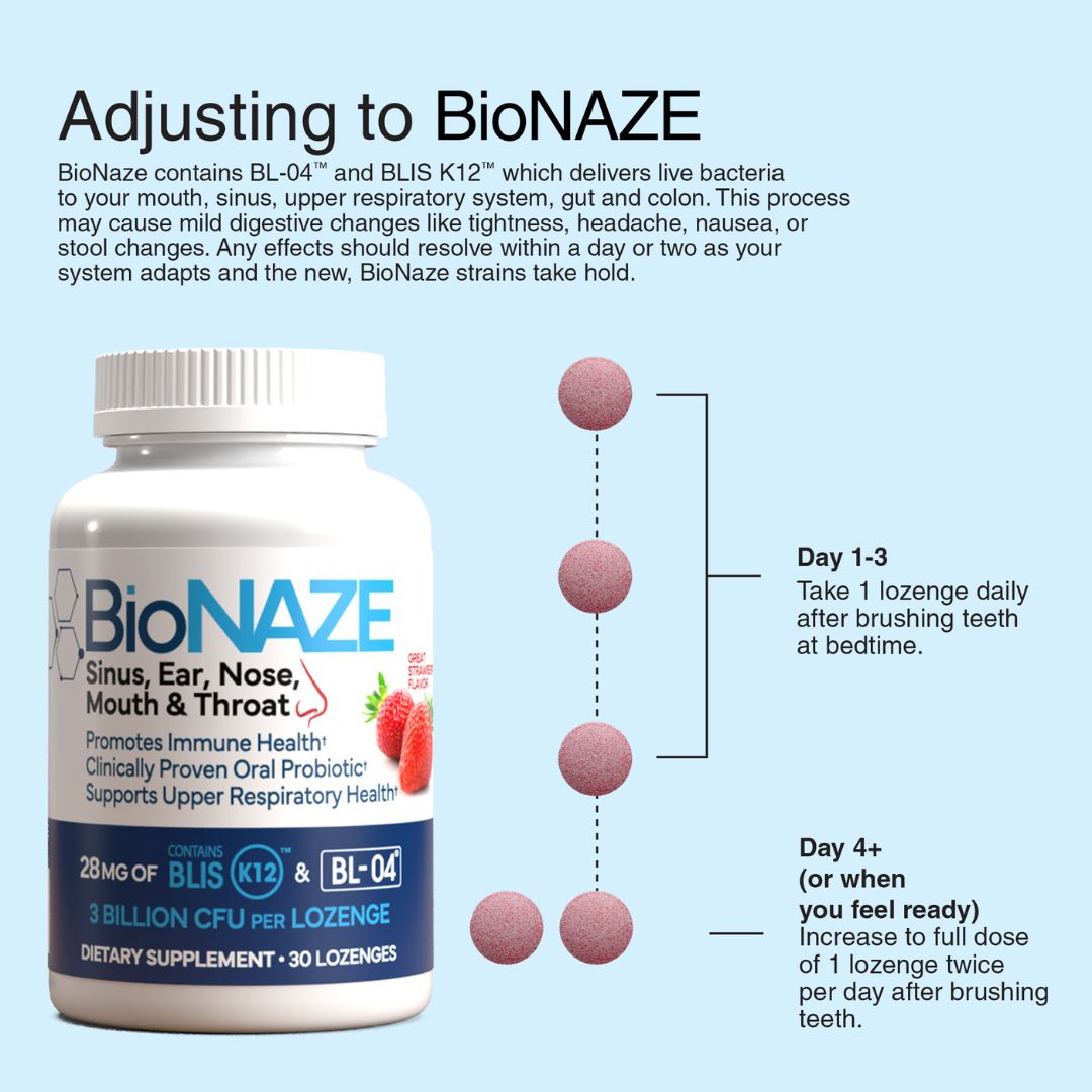 Bionaze oral probiotic information.