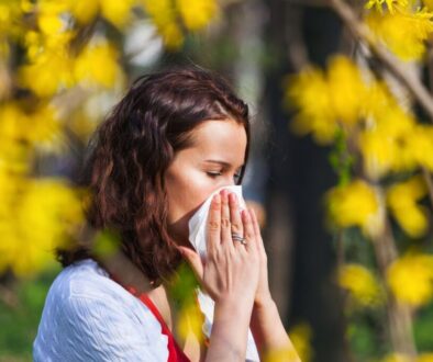 The woman has seasonal allergies.