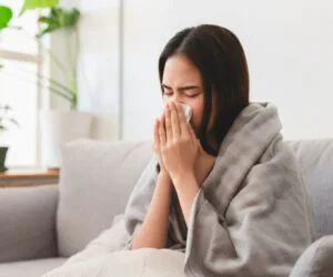 The woman is sick.
