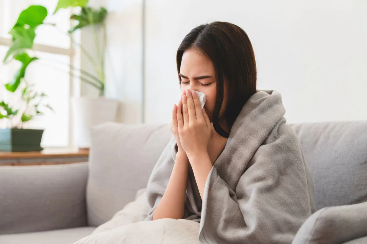 The woman is sick.