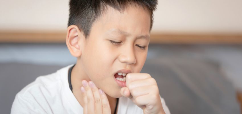 The boy has strep throat.