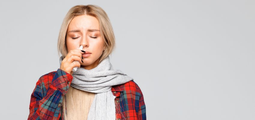 Rinsing nasal passages with saline solution helps clear mucus and irritants.