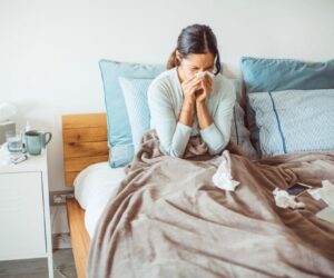 The woman has the flu.