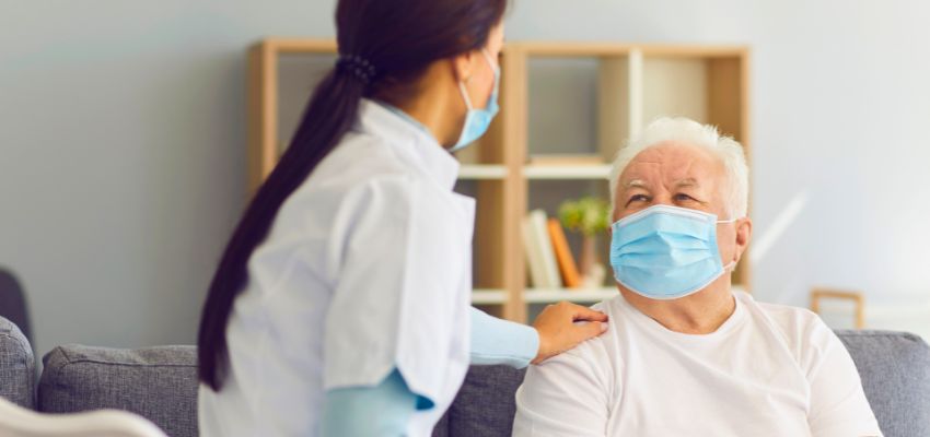 The older man consulted a doctor to find out if he had an upper respiratory tract infection.